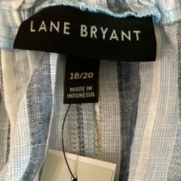 Lane Bryant New Plus Size 18 Linen Cotton Blend Striped Off The Shoulder Top - Picture 10 of 16